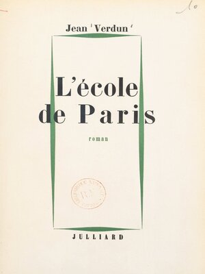 cover image of L'école de Paris
